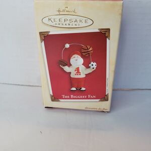 Hallmark Keepsake Christmas Ornament 2002 The Biggest Fan Santa Sports
